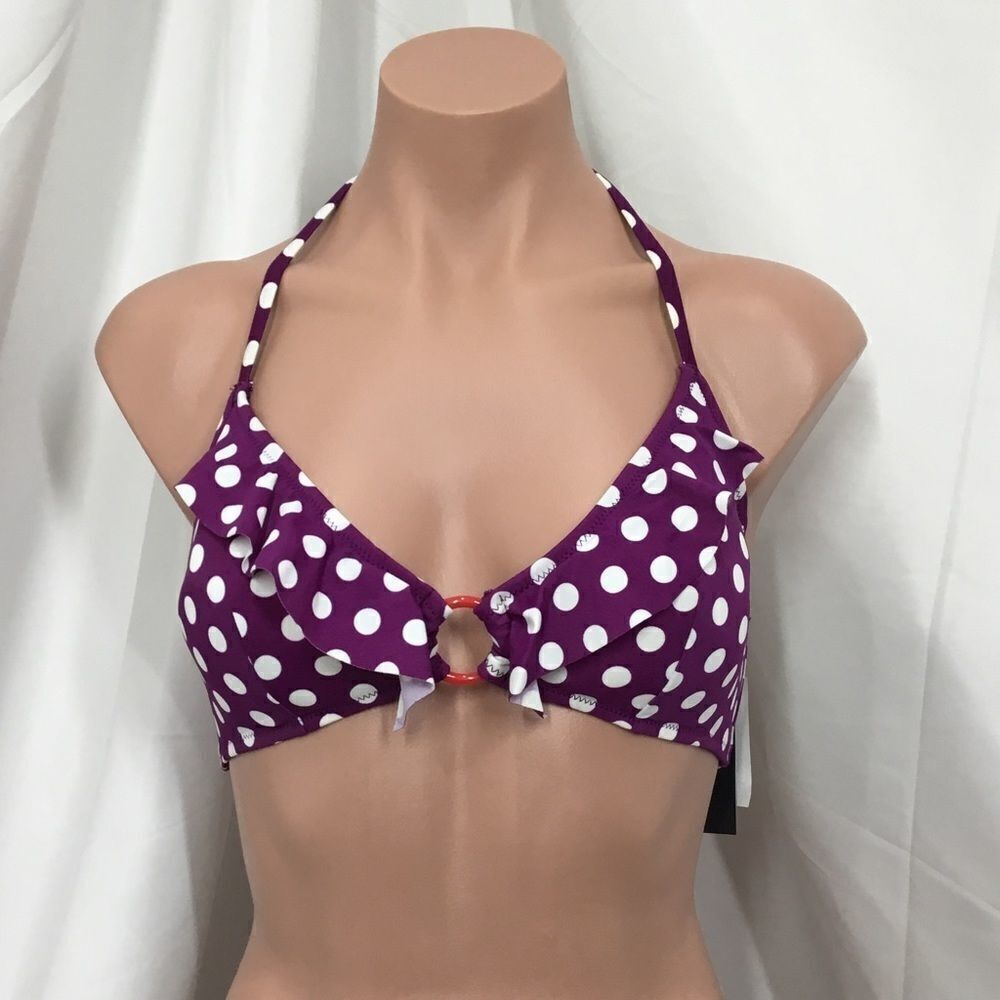 Marie Meili O Ring Polka Dot Bikini Top (D7)